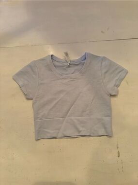 Aerie Light Blue Ribbed Crop Top